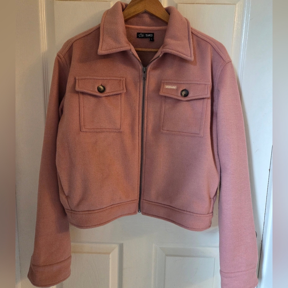 TEAM Ltd Cropped Bomber 100% Cotton Dusty Pink